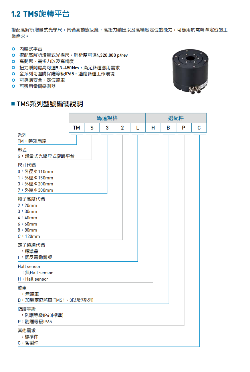 上銀直驅(qū)電機(jī)DMS07G